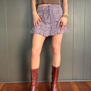 Y2K Zara Floral Purple Skirt with shorts underneath size S